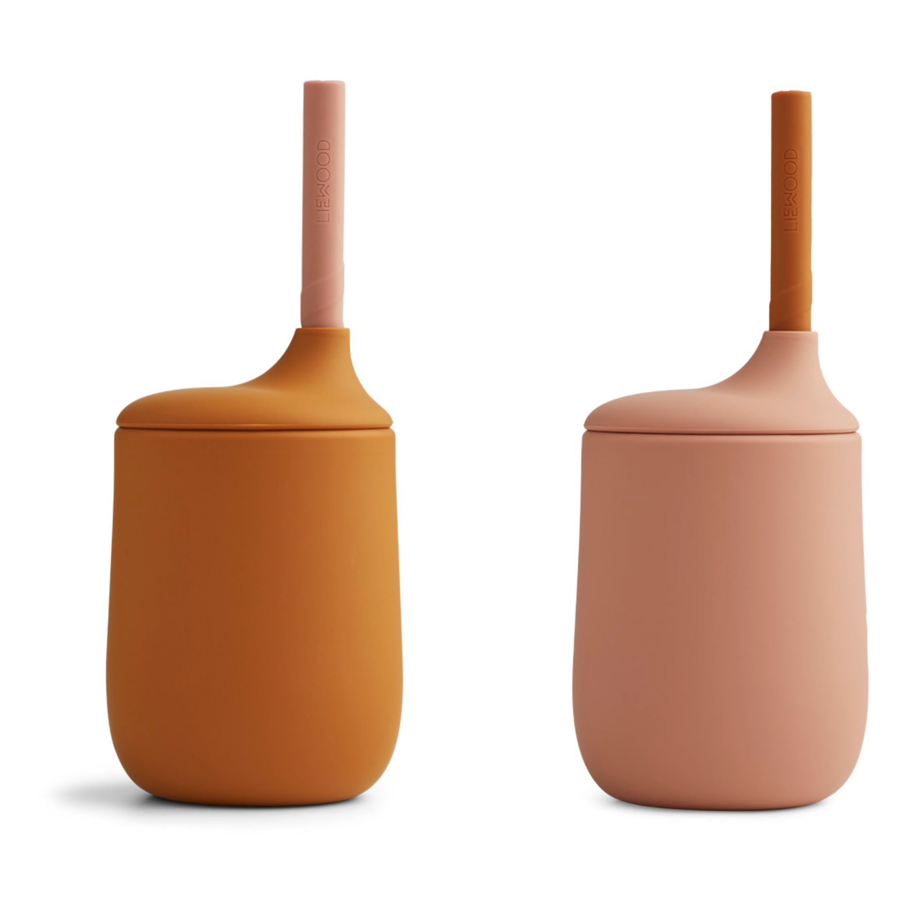 Liewood - Gobelet avec paille Ellis en silicone - Set de 2 - Rose