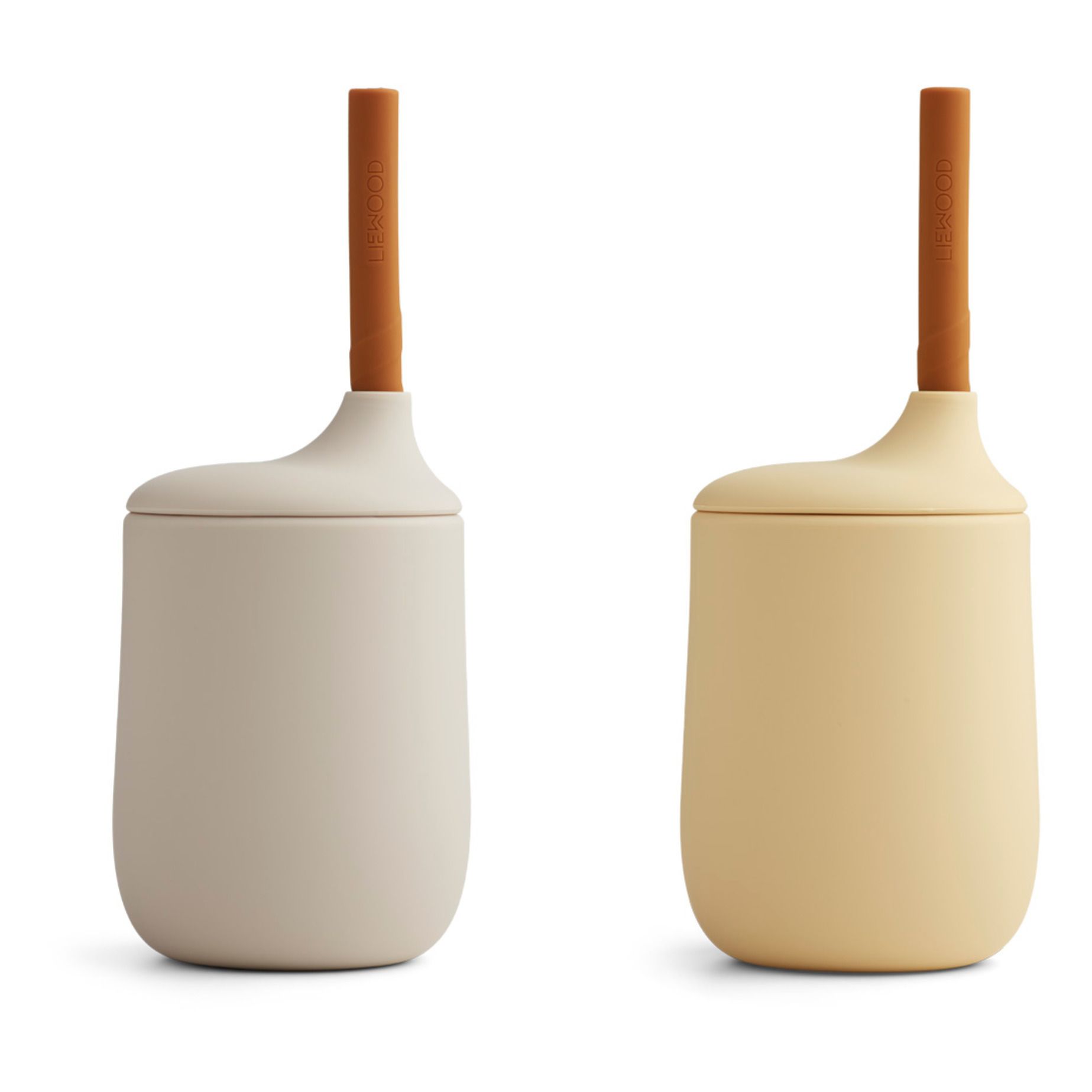 Liewood - Gobelet avec paille Ellis en silicone - Set de 2 - Sable