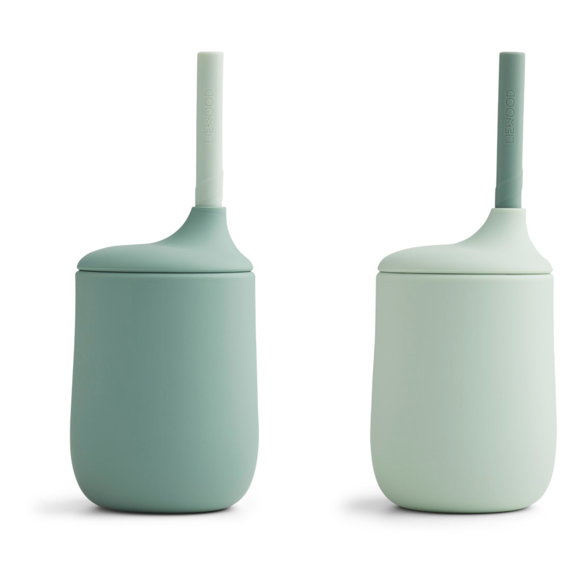 Liewood - Gobelet avec paille Ellis en silicone - Set de 2 - Vert Menthe