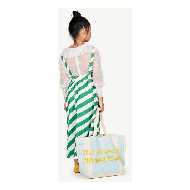 Striped Canvas Tote Bag | Light Blue