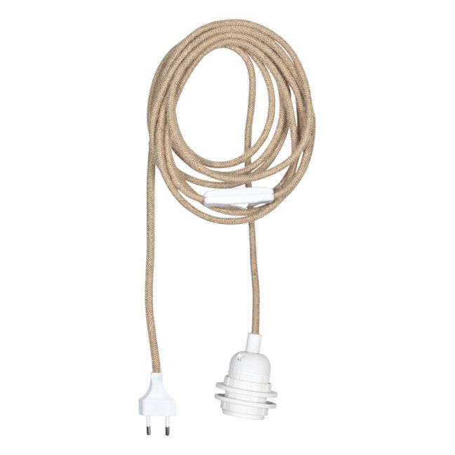 Suspension douille câble corde avec prise Blanc