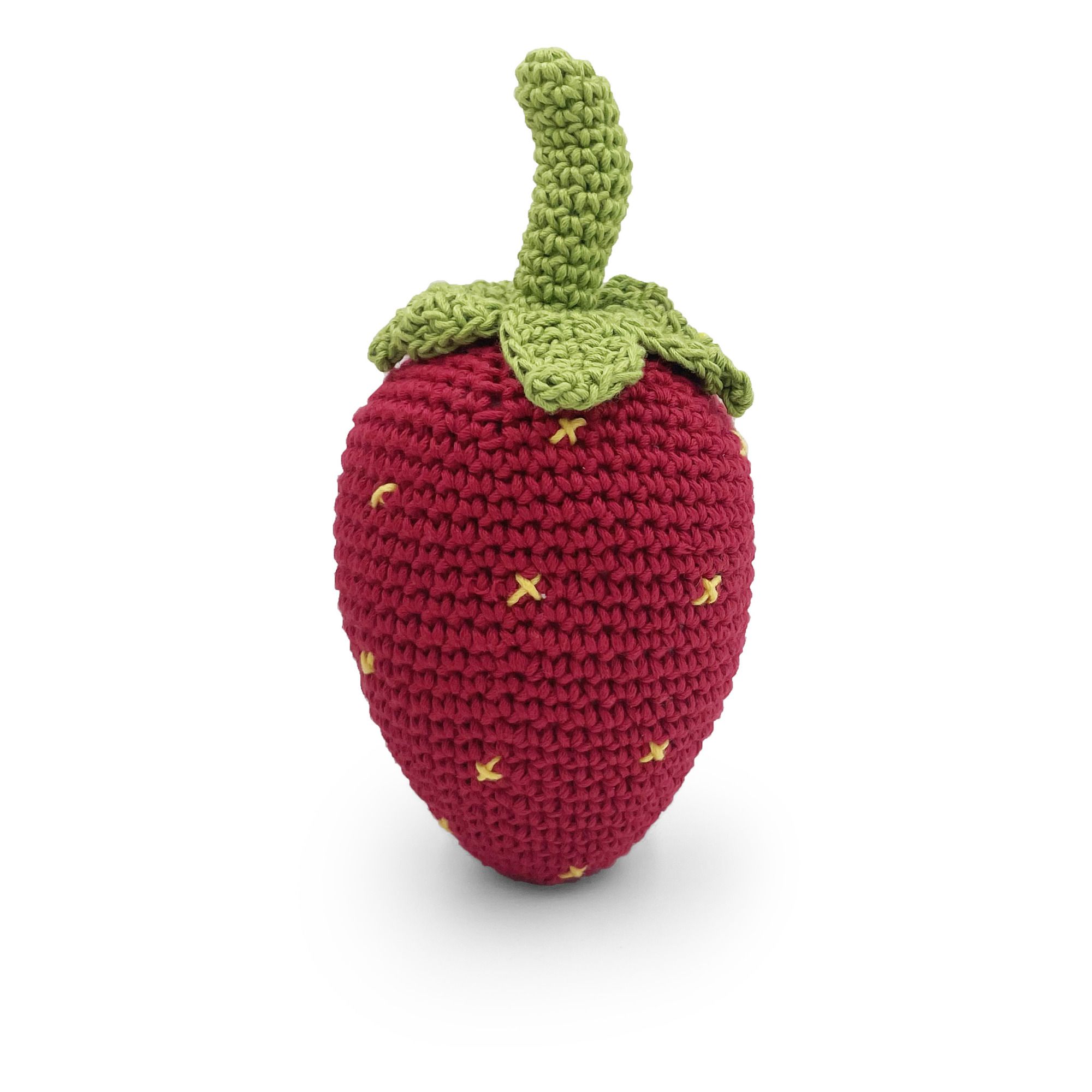 MyuM - Hochet Fraise en crochet - Rouge