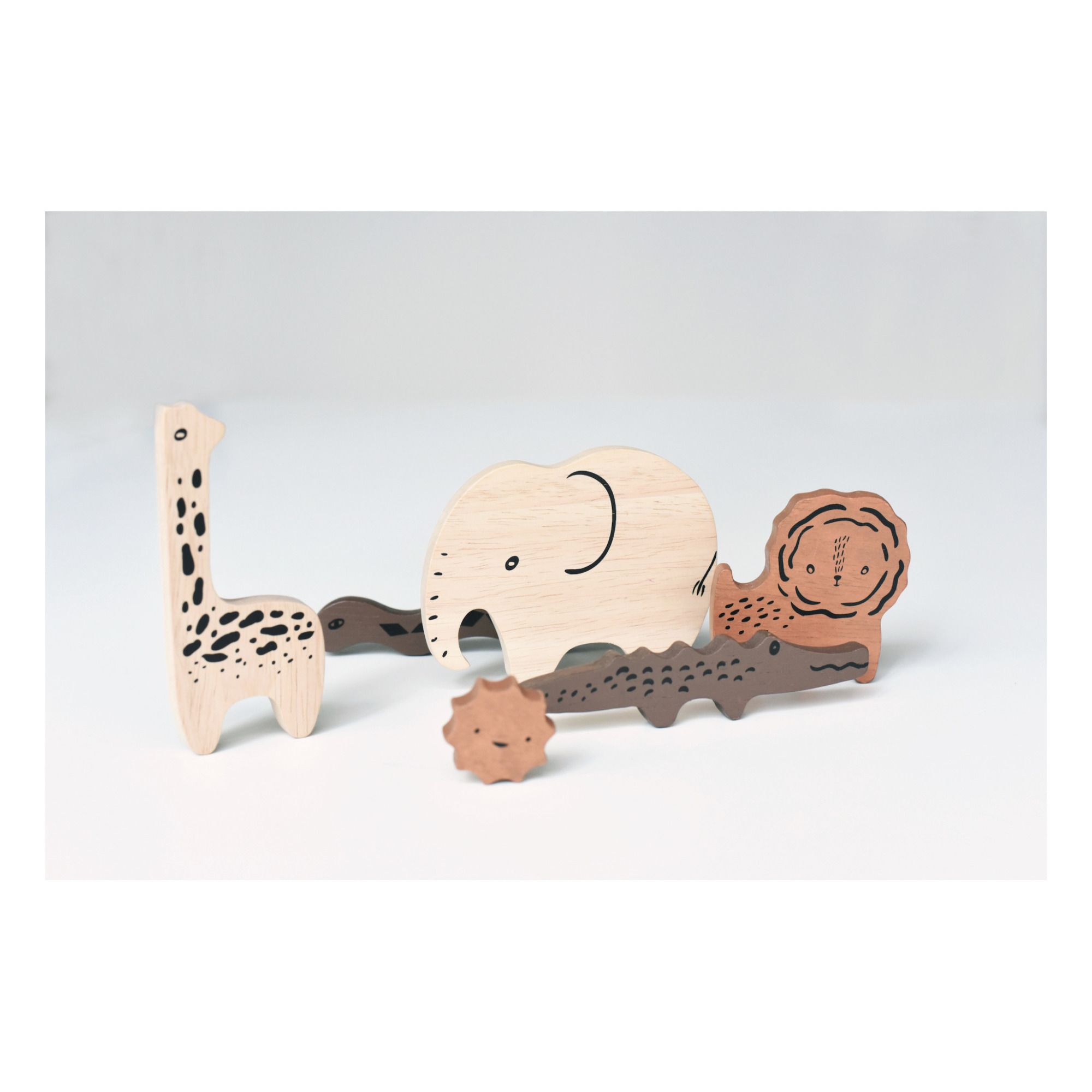 Puzzle en bois à encastrer  Animaux Safari - Wee Gallery - Sundays Kids  Store