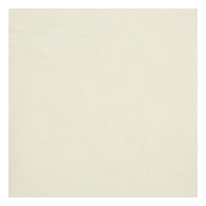 Seigle Double Cotton Muslin Fitted Sheet | Milk- Product image n°1