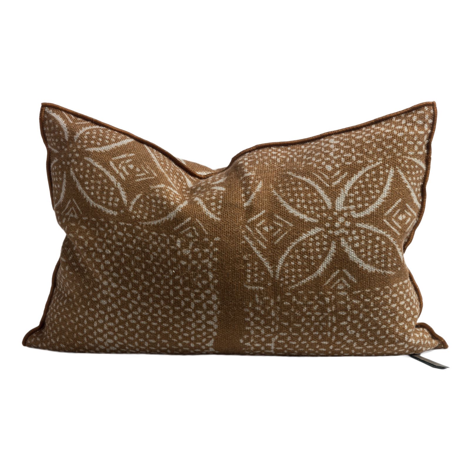 Maison de vacances - Coussin Vice Versa en lin Wabi-Sabi Bogolan - Taupe