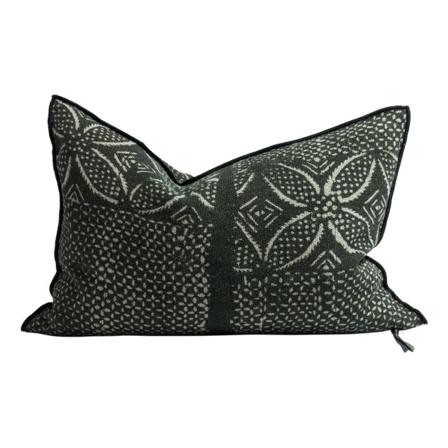 Wabi-Sabi Bogolan Linen Vice Versa Cushion | Carbon
