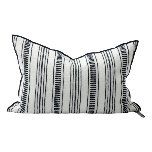 Vice Versa Embroidered Canvas Cyclades Cushion  | Negro