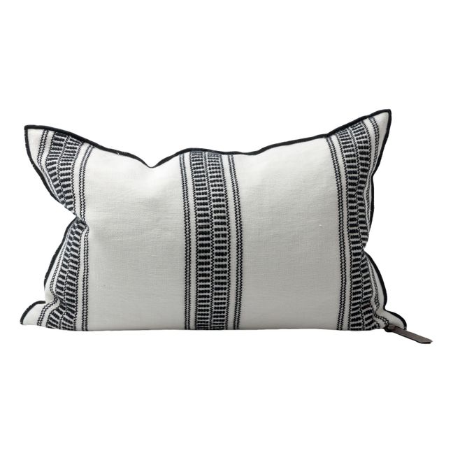Vice Versa Embroidered Canvas Cyclades Cushion  | Black