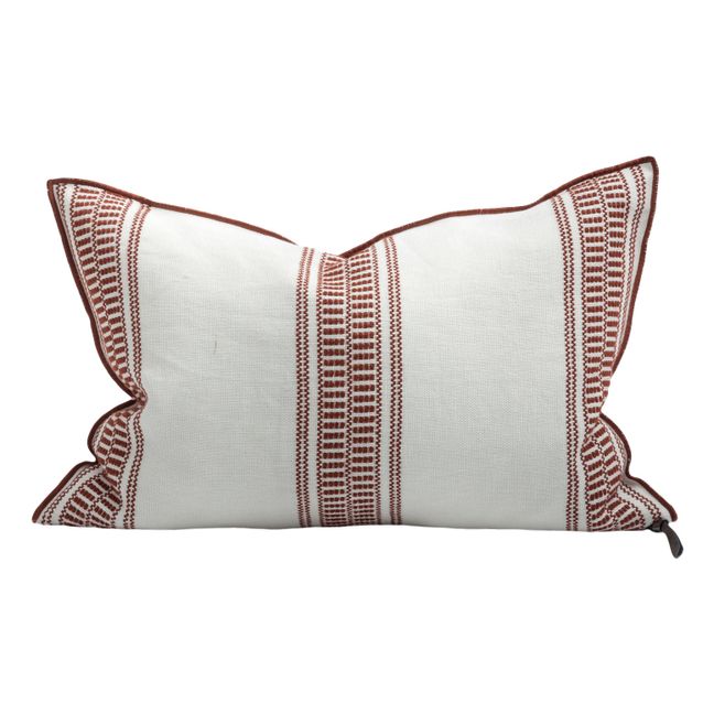 Vice Versa Embroidered Canvas Cyclades Cushion  | Clay