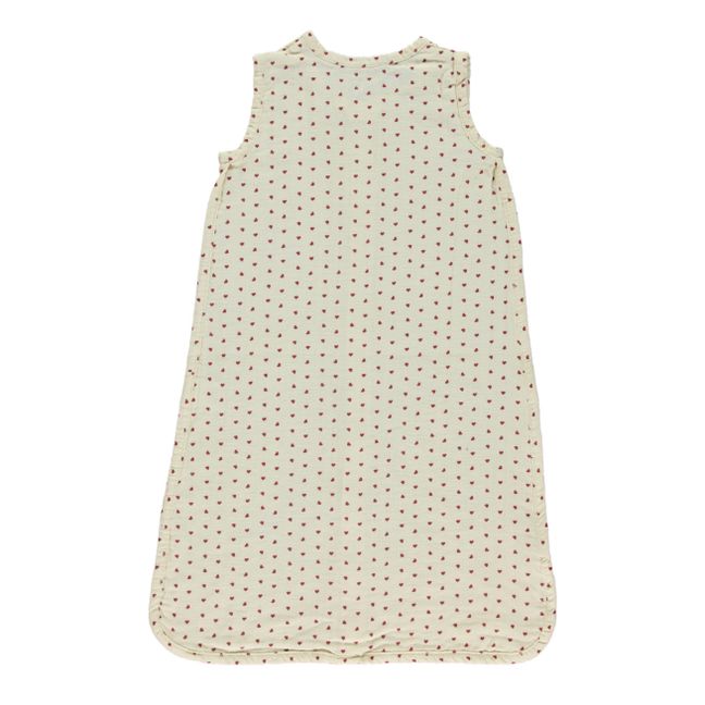 Sacco nanna cuori in doppia garza di cotone - Poudre Organic x Smallable | Rosso