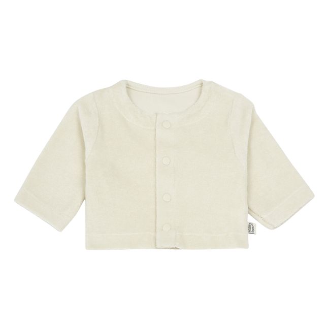 Melisse Organic Cotton Terry Cloth Cardigan | Off white