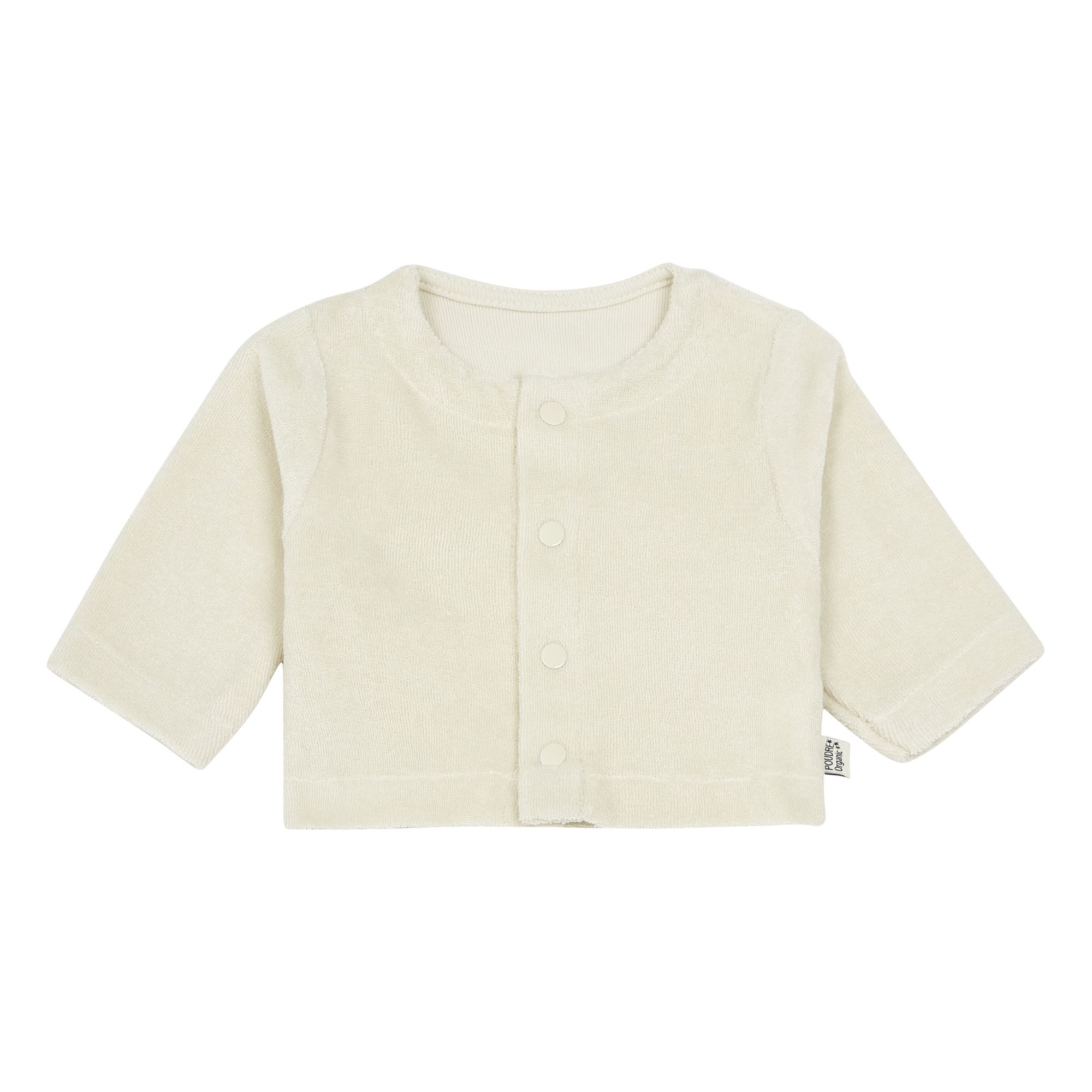 Poudre Organic - Cardigan Eponge Coton Bio Melisse - Fille - Blanc cassé