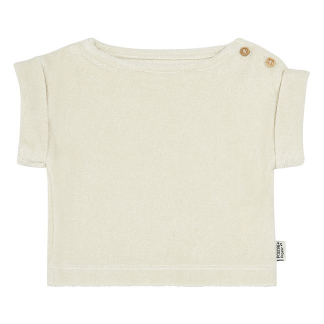 Bay Leaf Organic Cotton Terry Cloth T-shirt  | Off white