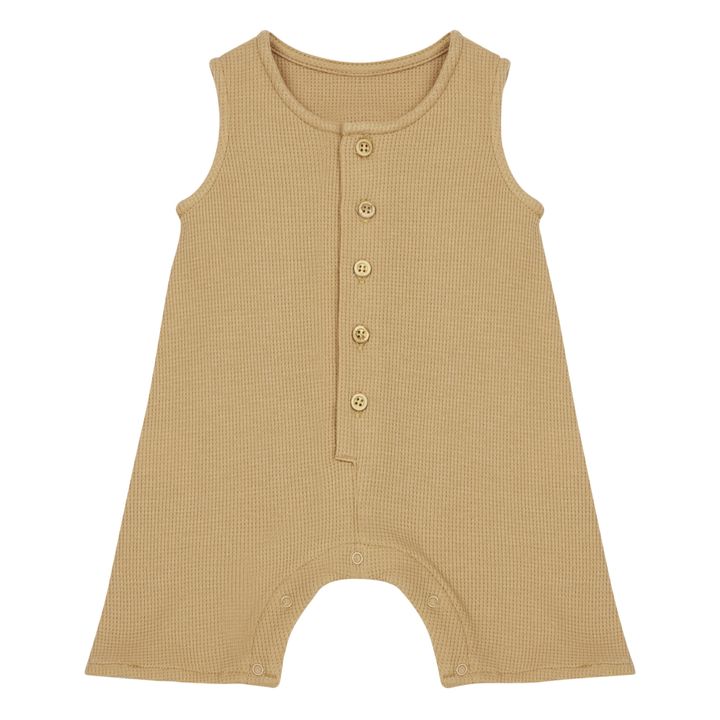 Pepper Organic Cotton Waffle Culottes  | Camel- Product image n°0