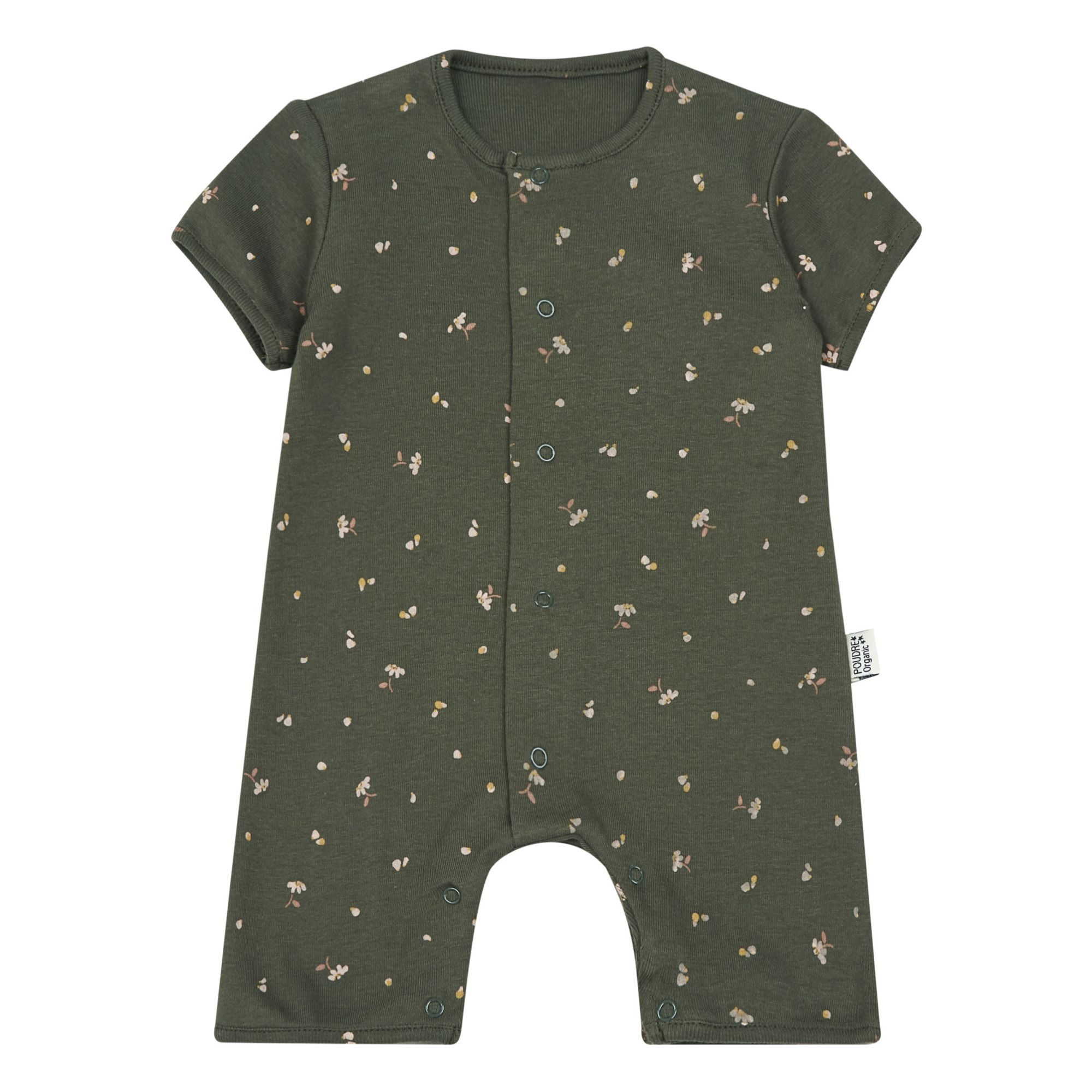 Poudre Organic - Combishort Coton Bio Fenouil - Fille - Vert foncé