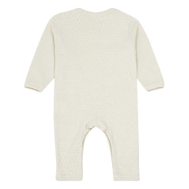 Pigiama nido d'ape in cotone bio Armoise | Bianco