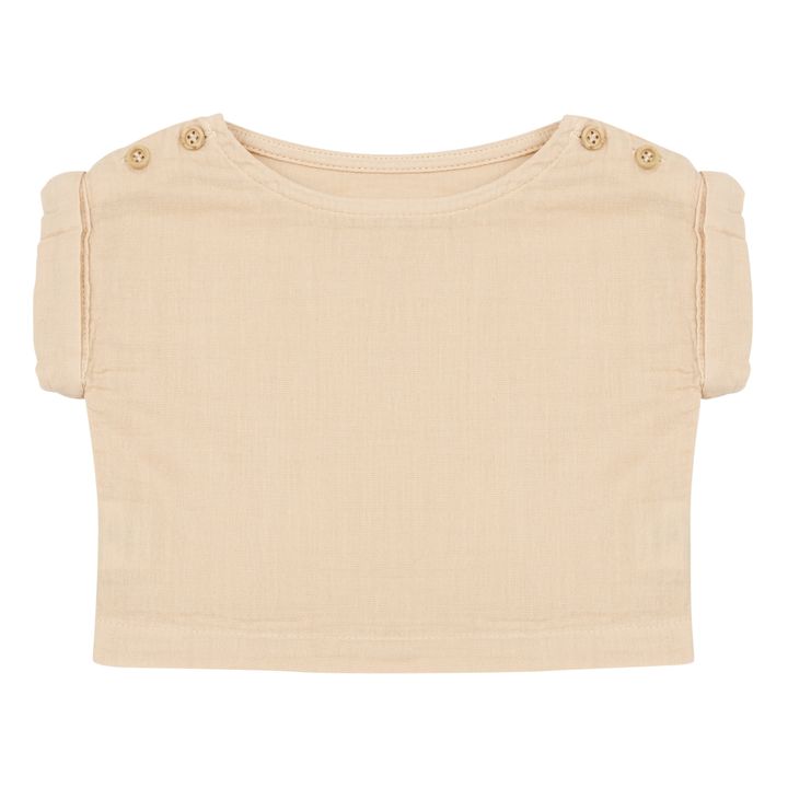 Line Double Organic Cotton Muslin Blouse  | Pink- Product image n°0