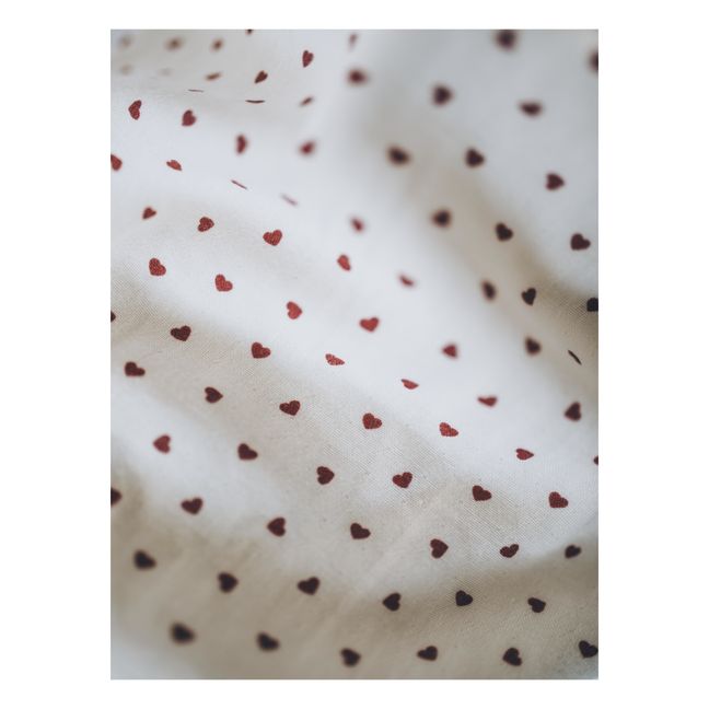 Sacco nanna cuori in doppia garza di cotone - Poudre Organic x Smallable | Rosso