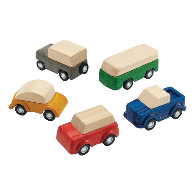 Mini-Fahrzeuge aus Holz - 5er-Set
