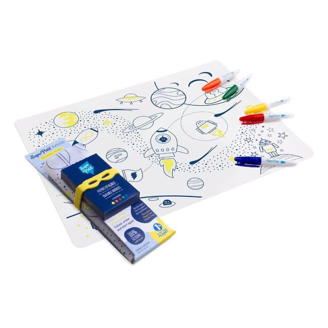 Set de mesa para colorear con 5 rotuladores y pulsera S