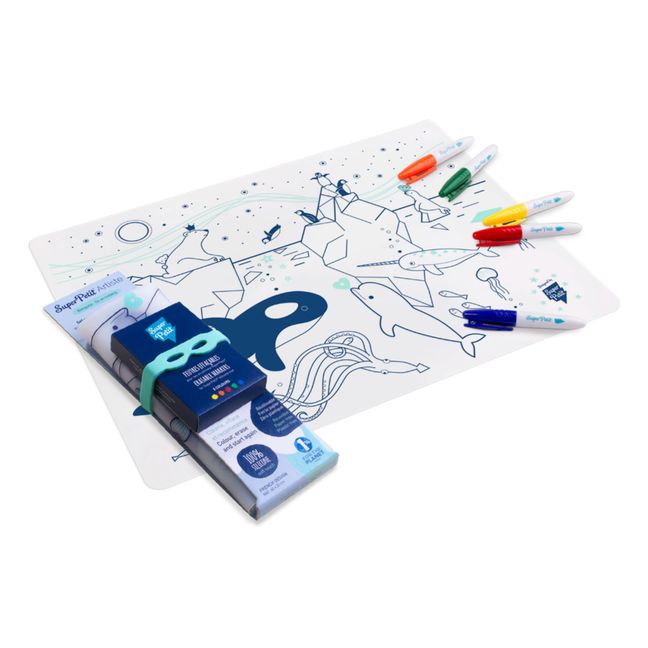 Tisch-Set zum ausmalen mit 5 Filzstifte und 1 Armband 