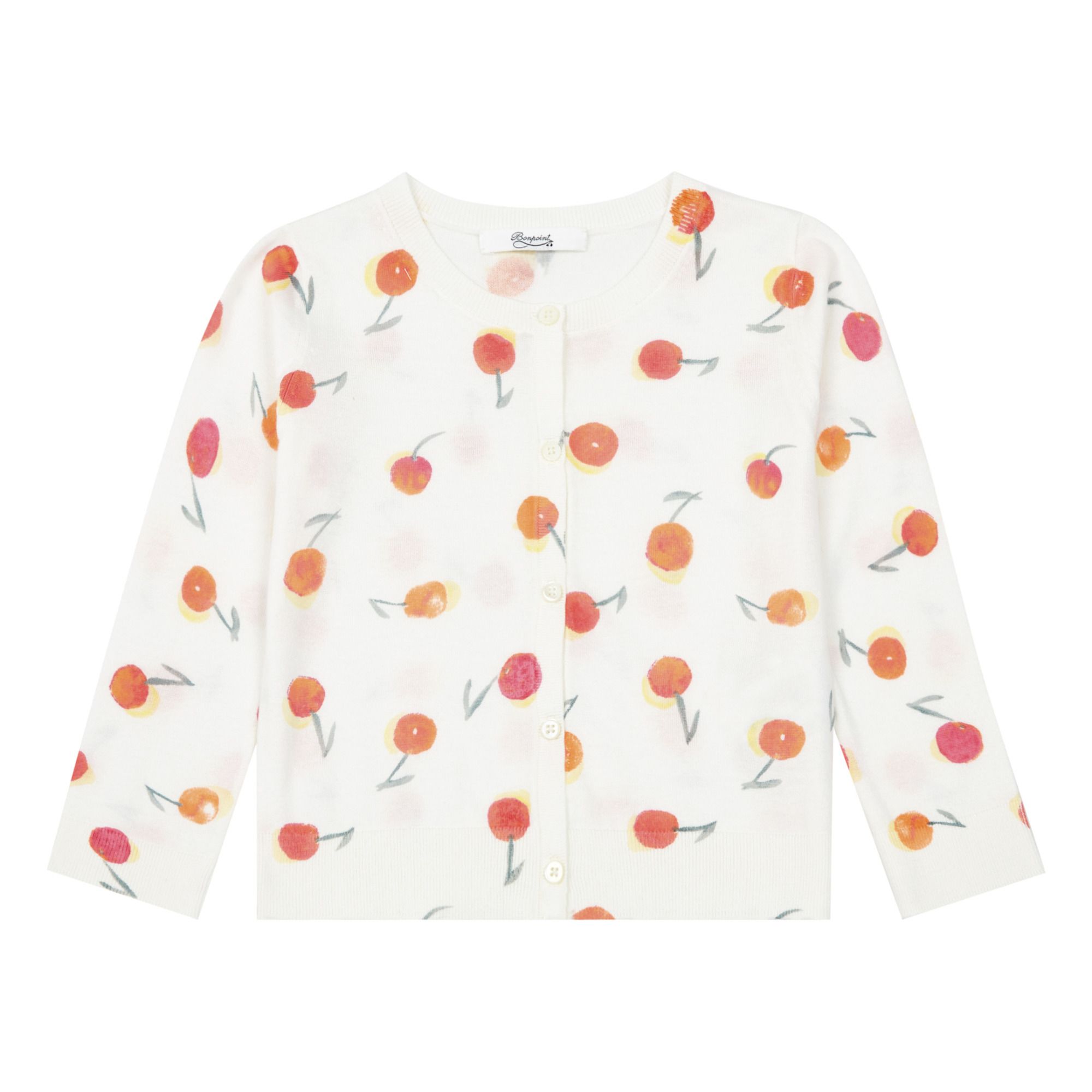 Bonpoint - Cardigan Cerises - Fille - Ecru