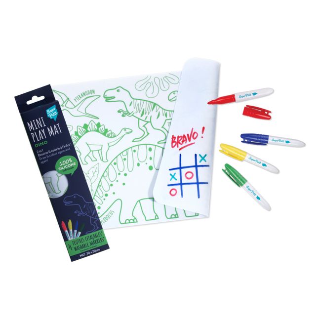 Mini Reversible Coloring Placemats With 4 Felt Pens - Dinosaur