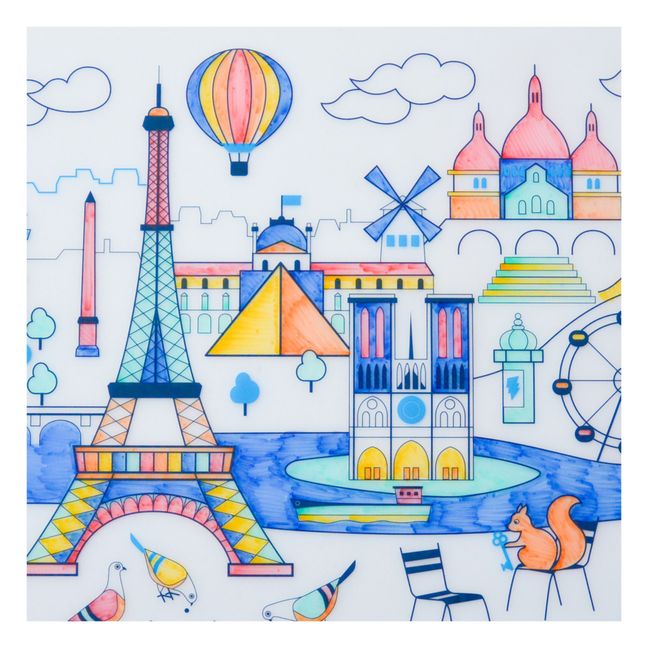 Tovaglietta colorata con 5 pennarelli e bracciale Paris