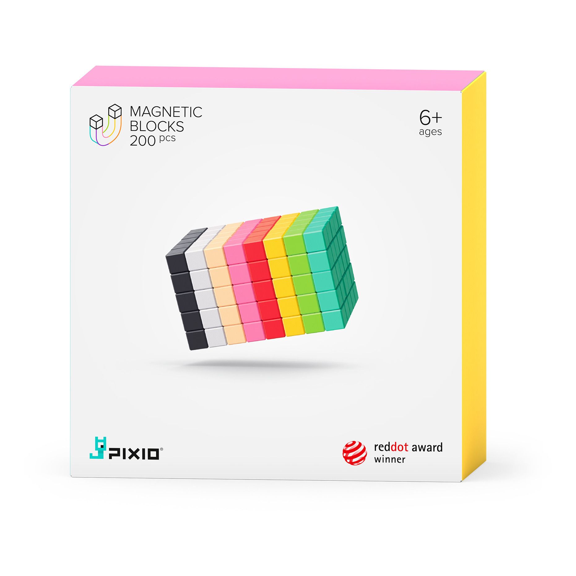 PIXIO - Jeu de construction magnétique - 200 pièces - Multicolore