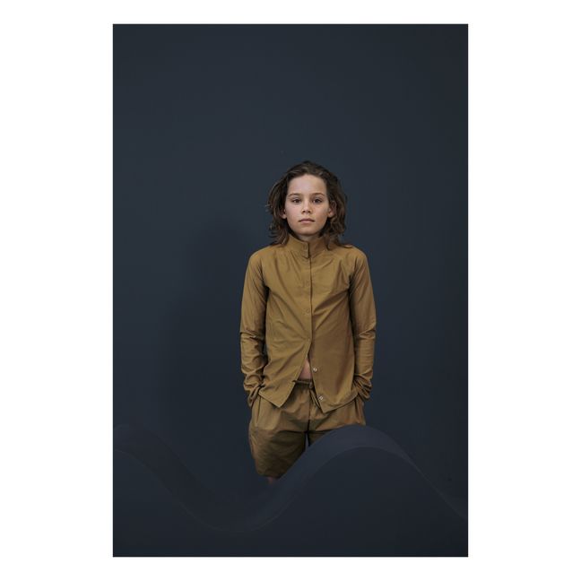 Anti-UV Top with Press Studs | Camel