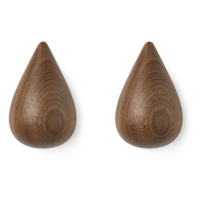 Kleiderhaken Dropit - 2er-Set | Walnut