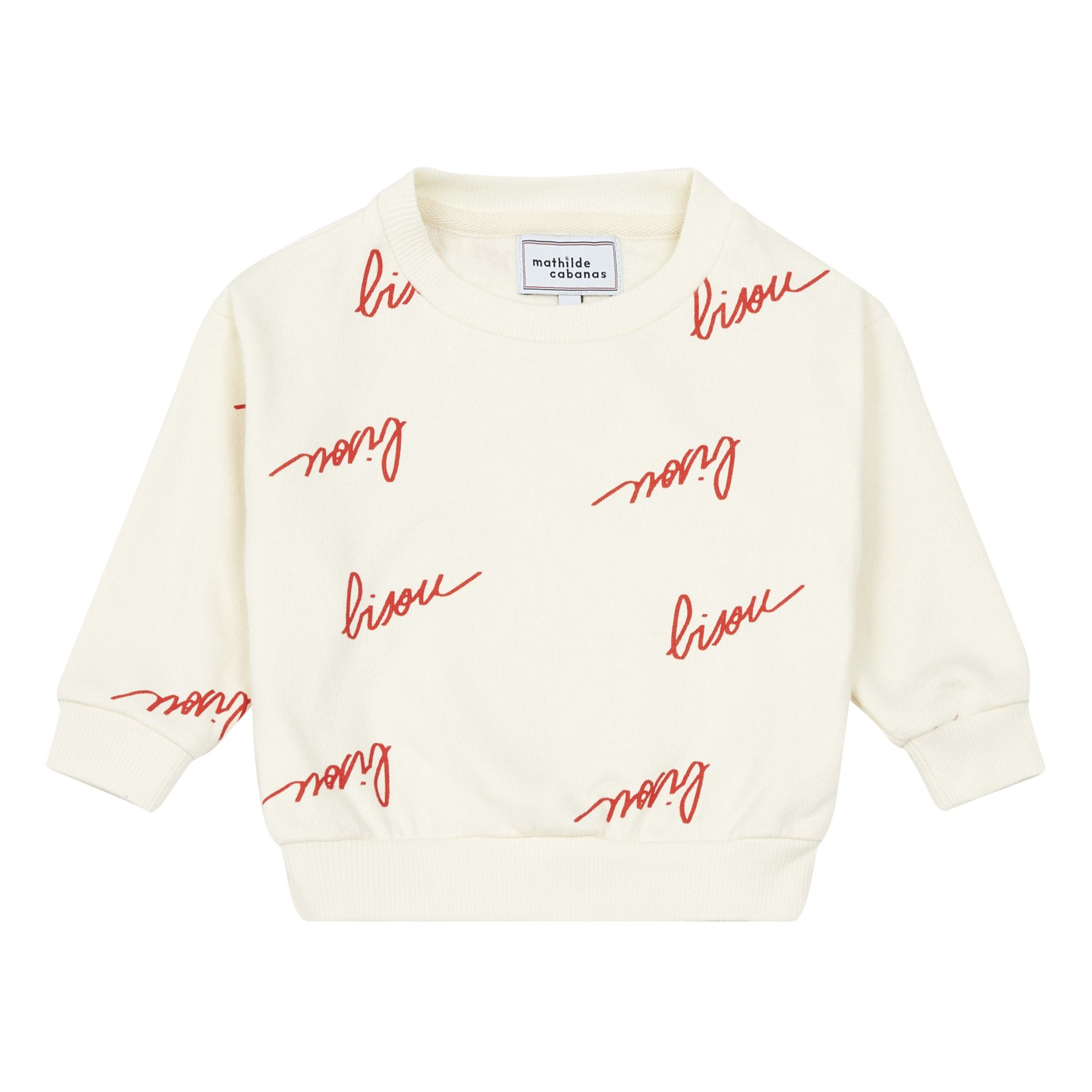 Mathilde Cabanas - Sweat Bisou Allover - Fille - Crème