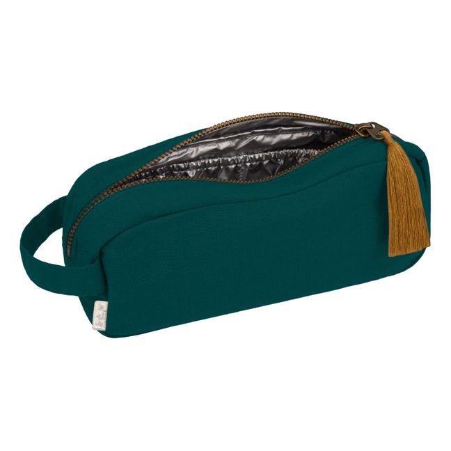 Trousse Companion waterproof in cotone bio | Teal Blue S022