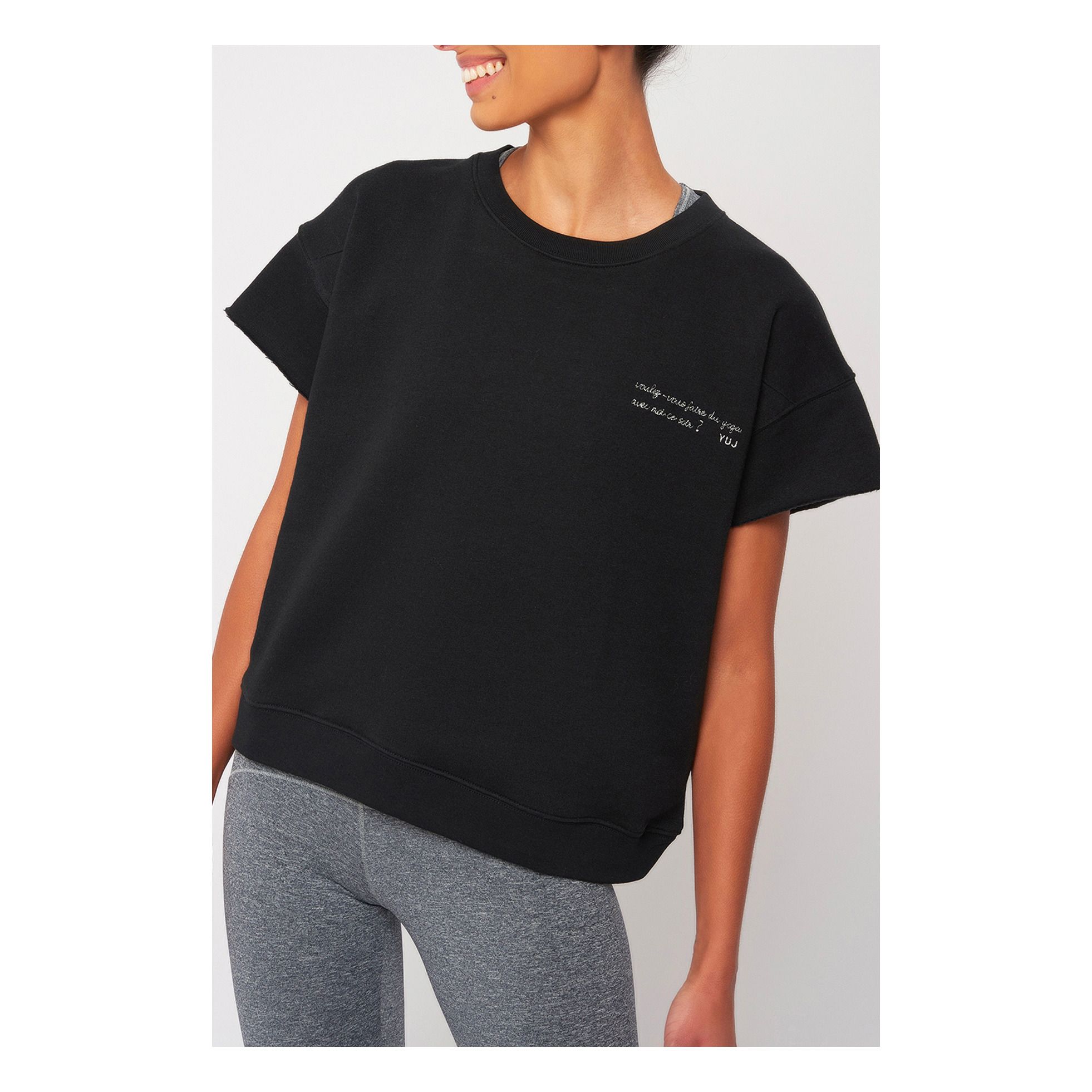 YUJ - Sweat Manches Courtes Voulez-Vous - Femme - Noir