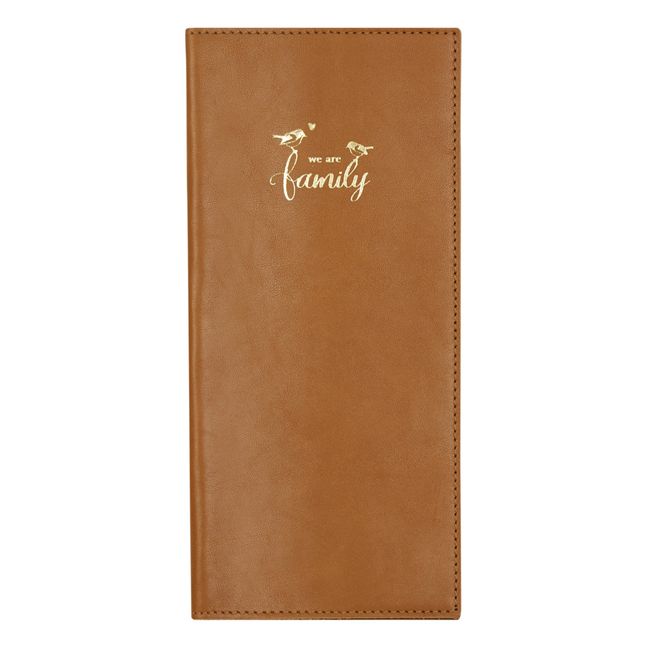 Leather Family Book Cover | Caramel
