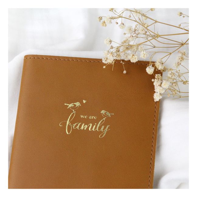 Leather Family Book Cover | Caramel