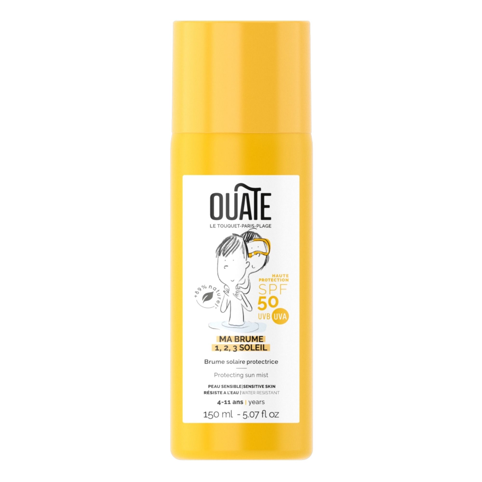 Ouate - Brume protectrice solaire visage et corps SPF 50 - 150 ml - Blanc