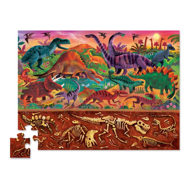 Puzzle sotto-sopra Le monde des dinosaures - 48 pezzi