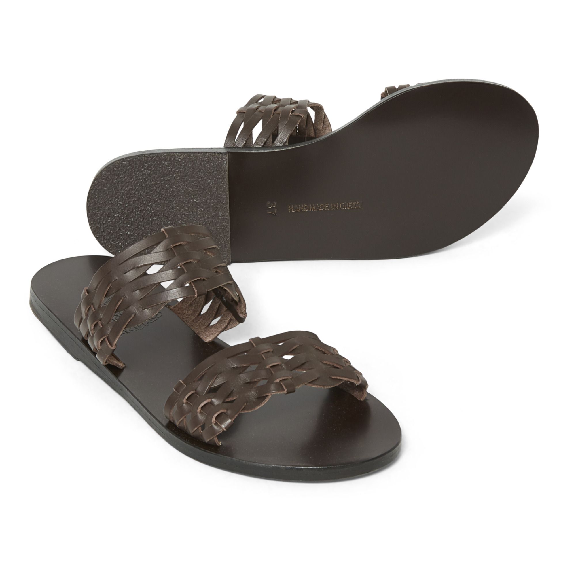 black braided flip flops