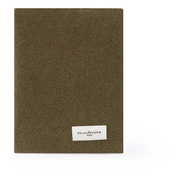 Gabin Recycled Cotton Health Book Protector | Khaki- Product image n°0