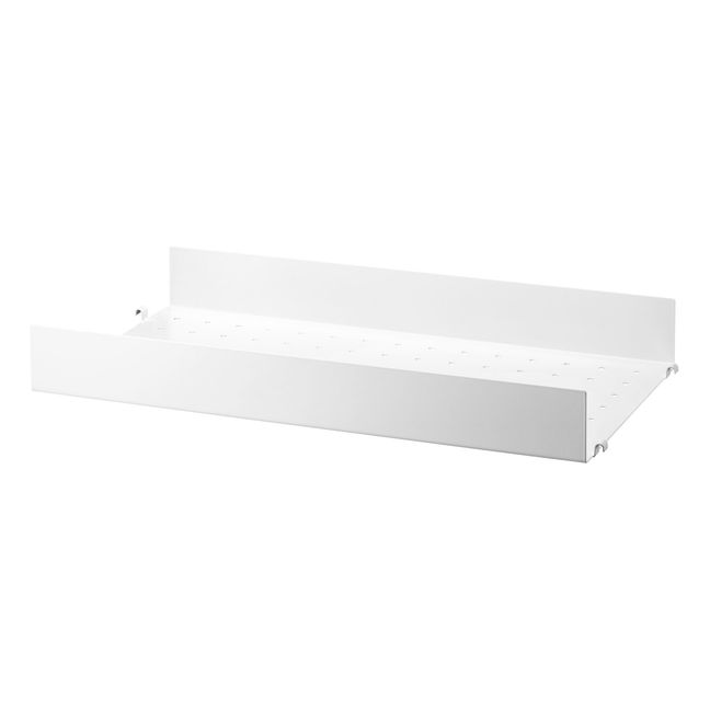 Etagère à rebord en métal 58x30 cm | Blanc
