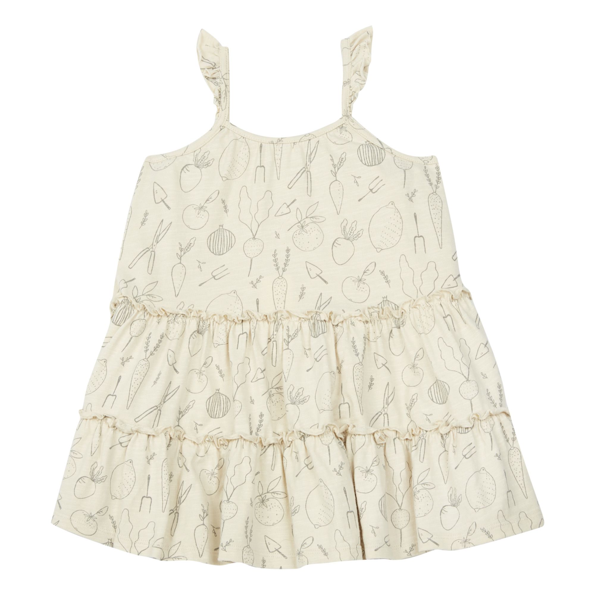 Rylee + Cru - Robe à Bretelles Légumes - Fille - Blanc cassé