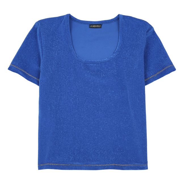 T-Shirt Alfredo Blue in spugna Blu