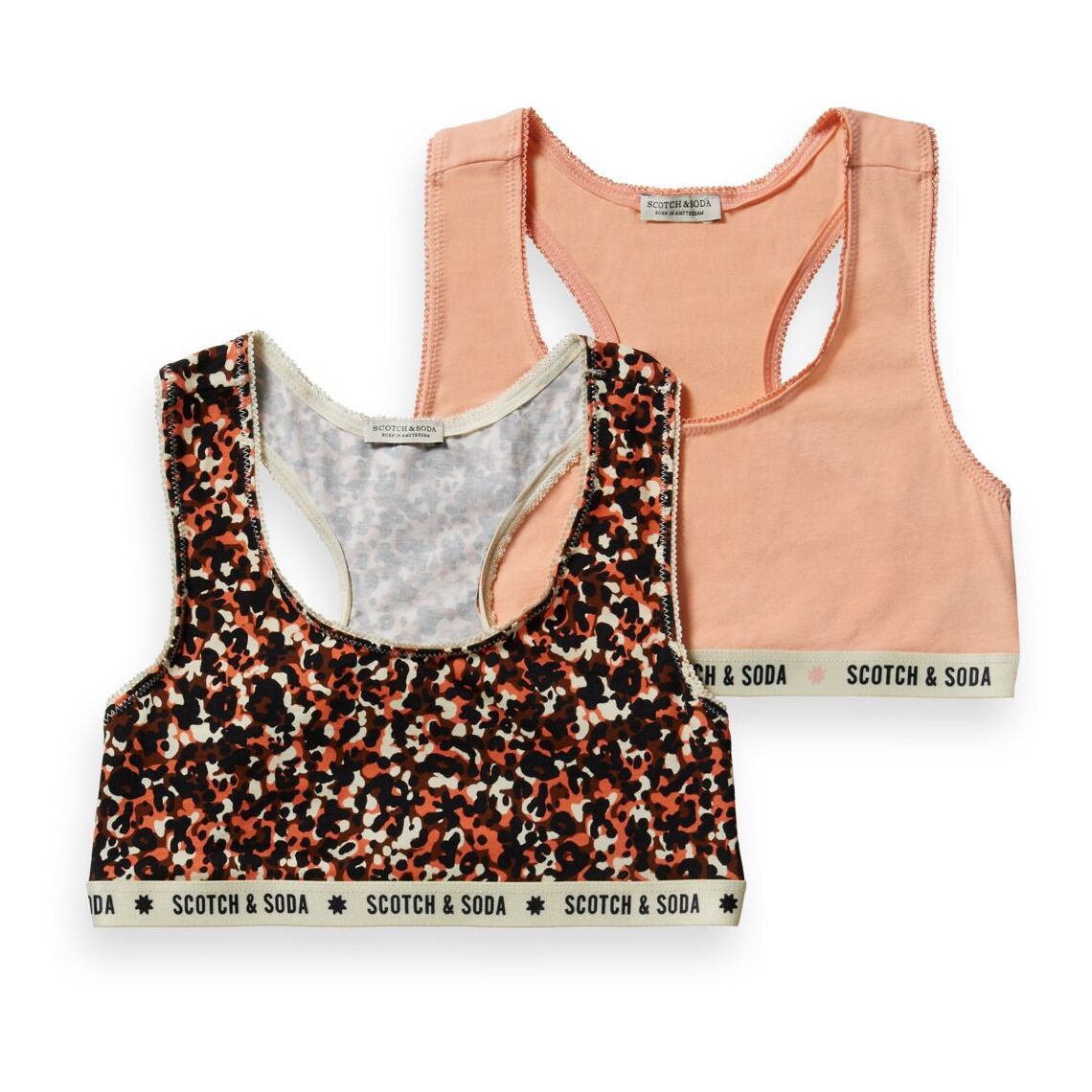 Scotch & Soda - Lot 2 Brassières Coton Bio - Fille - Rose