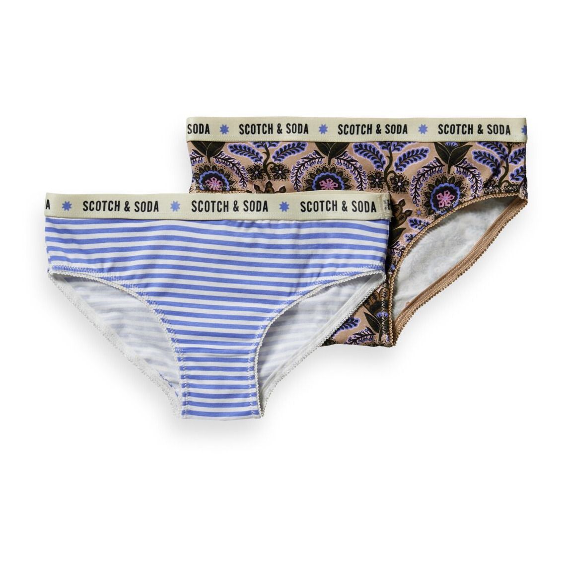 Scotch & Soda - Lot 2 Culottes Imprimées Coton Bio - Fille - Bleu