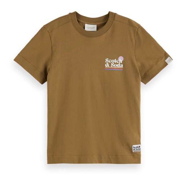 T-Shirt Logo aus Bio-Baumwolle Kamelbraun