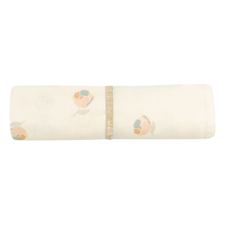 Butterfly Double Cotton Muslin Swaddling Cloth 100 x 120cm | Cream- Product image n°0