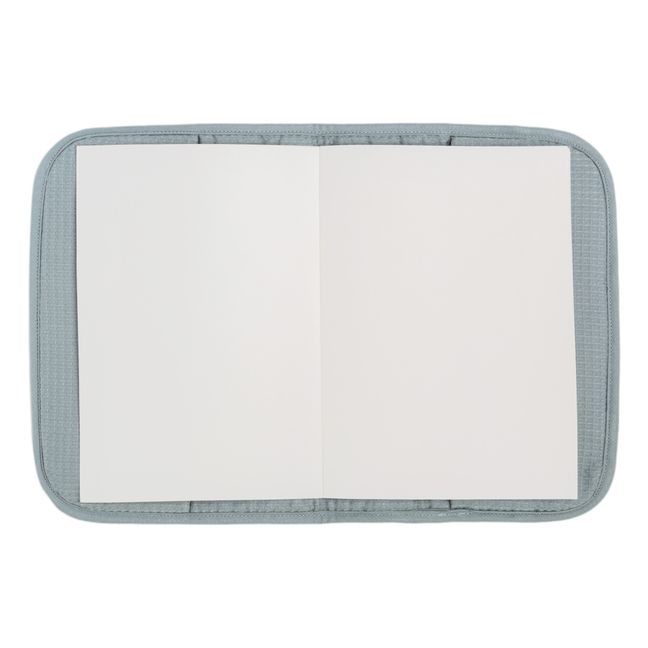 Funda para cartilla de salud Poema en algodón orgánico | Azul