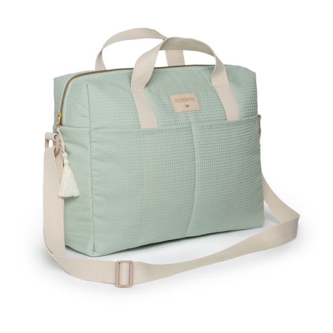 Bolso cambiador Gala en algodón orgánico | Verde Almendra