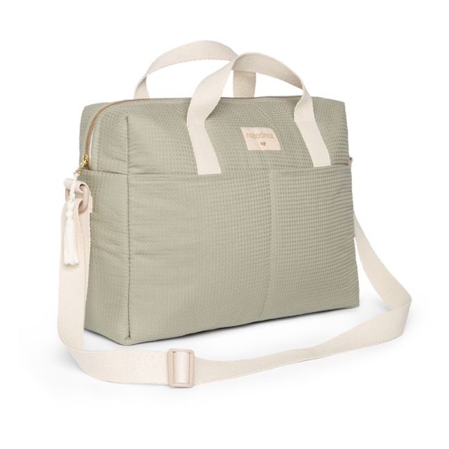 Sac à langer Gala en coton bio | Sauge